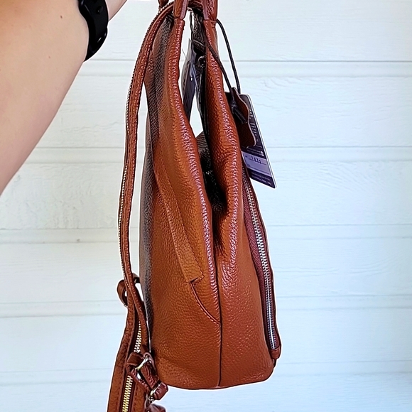 Valentina Bags Nwt Valentina Italian Pebbled Leather Convertible